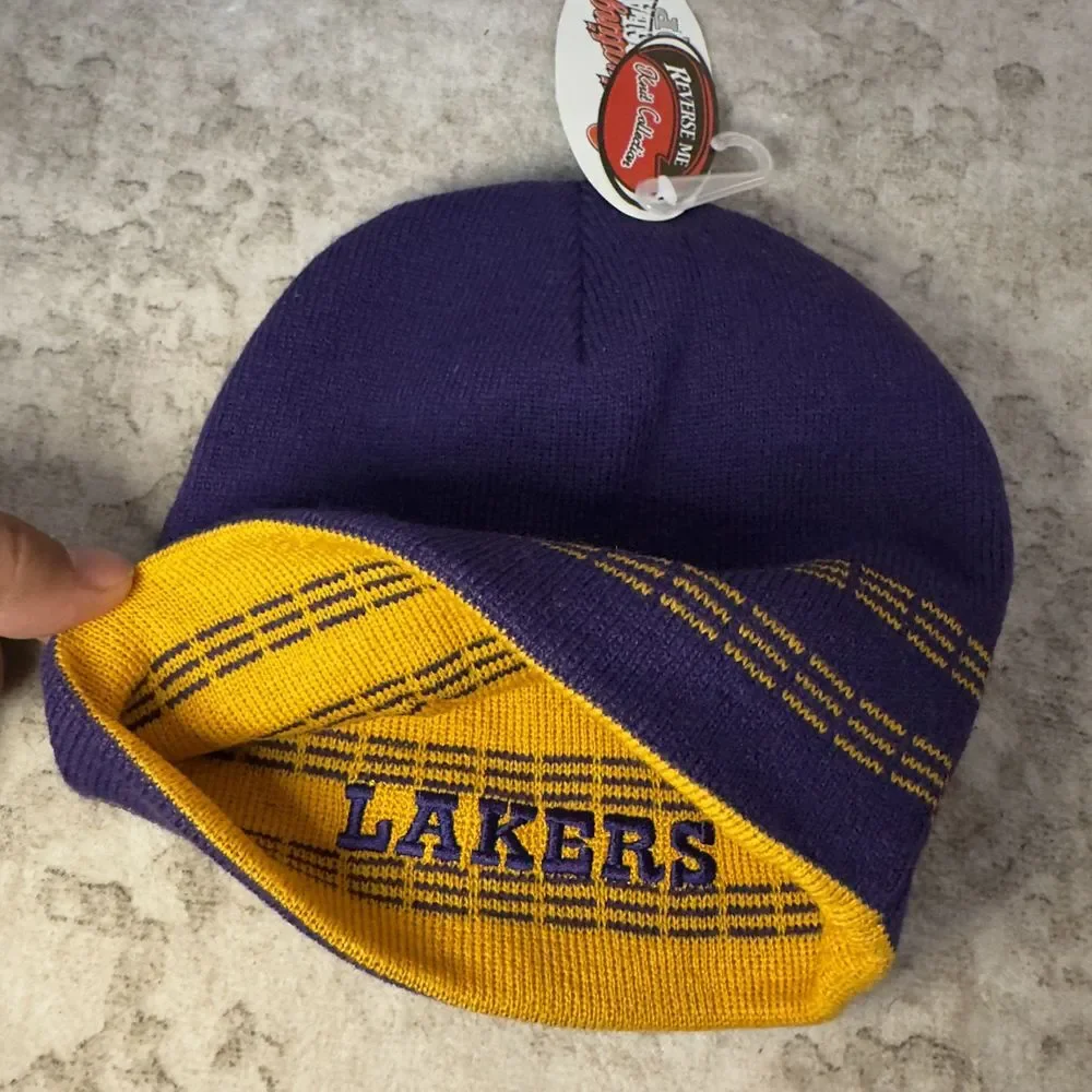 Lakers‎ Reversible Beanie, Purple And Yellow, NWT